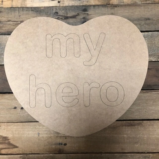 Recorte San Valentín Corazón Mi Héroe, Forma Inacabada, Pintura por Línea, Artesanía Grabada Foto 1 de 1