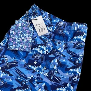Peter Millar Seaside Classic Cars Novelty Swim Trunks Car Print Blue 2XL - Picture 1 of 9