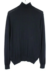 Suitsupply Merino Wool Pullover Herren Groß Hoch Rollkragen Stretch Marineblau - Bild 1 von 10