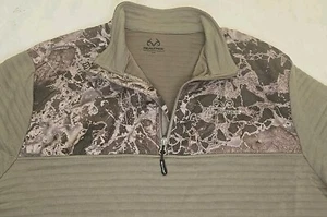 RealTree Wav3x Sweatshirt Camo Fleece 1/4 Zip Covert Green Gorpcore EUC Size XL - Picture 1 of 13