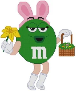 KREUZSTICH + BASTELMUSTER Schokolade Bonbon grün Osterhase Korb Eier - Bild 1 von 1