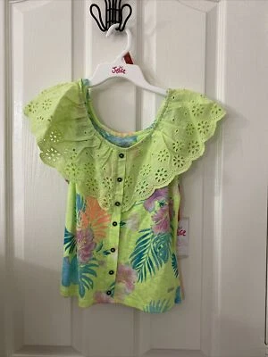 New Justice Girls Button Front Ruffle Tank Electric Lime Green Size Medium M - Image 1 of 3