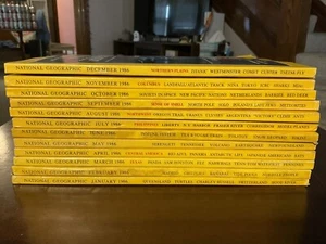 1986 Vintage National Geographic Magazine - Complete Year - 12 Months - Picture 1 of 19