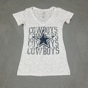 Dallas Cowboys Damen Shirt T-Shirt Kurzarm weiß Burnout Football M - Bild 1 von 8