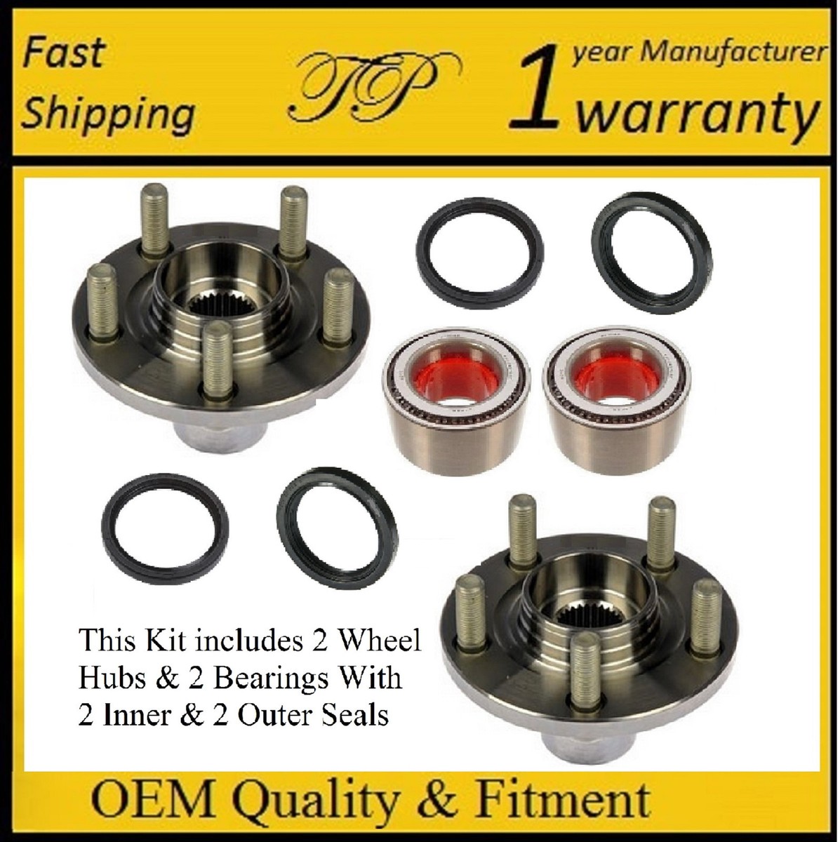 Pair Of 2 Front Inner WJB Wheel Seals Kit For Saab 9-2X & Subaru Legacy Outback
