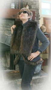 Simply Vera Faux Leather/Fur Vest - Picture 1 of 7