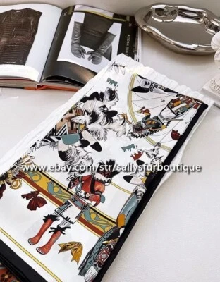 Sallys Boutique 18 Momme Twill Silk Wrap Scarf Aztec Print Bandanna Shawl 35" - Image 1 of 4