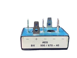 Rectificador de puente trifásico AEG B6 500/670-40 - Imagen 1 de 2