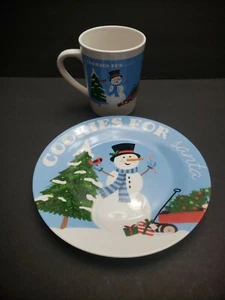 Royal Norfolk Christmas Mug And Plate Cookies For Santa with Snowman - Picture 1 of 6