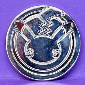 Pokemon 25th Anniversary Celebrations PIKACHU Silver Color Metal Commem. Coin - Picture 1 of 2