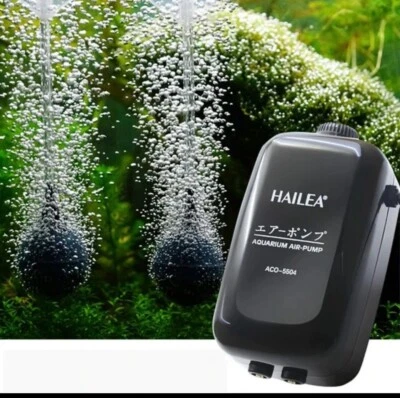Oxygen air pump Fish Aquarium 2 air flow pumps Hailea Quiet double outlets