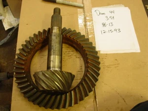 3.54 Dana 44 Ring & Pinion 46-13 Used Gears Jeep front rear axle 3.55 - Picture 1 of 4