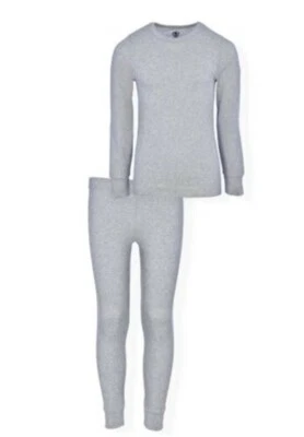 Nuevo en Paquete Athletic Works Niños Gris Jaspeado Waffle Conjunto Térmico Bajo M (8) Foto 1 de 3