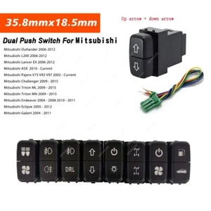 Dual Push Switch Button Fog Lights For Mitsubishi w/Wire (Up arrow&Down) - Picture 1 of 11