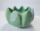 Vintage COOKSON Pottery CP-190 Light Green Drip Glaze PLANTER Flower Lotus USA