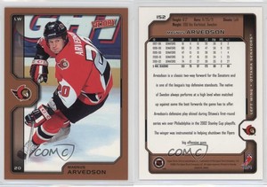 2002-03 Upper Deck Victory Bronze Magnus Arvedson #152