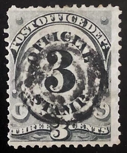 US 1873 #O49 Black 3c Post Office Dept Official Used - Picture 1 of 3