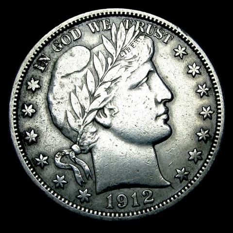 1912-S Barber Half Dollar Silver ---- Nice Detail Coin ---- #GG065 Cover