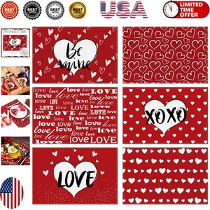 Elegant Red Love Placemats - 12x18 Linen Set for Valentine's and Anniversaries - Picture 1 of 9