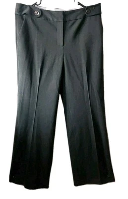 Pantalones de vestir para mujer Adrienne Vittadini gris carbón talla 14 elásticos pierna ancha usados en excelente estado Foto 1 de 4