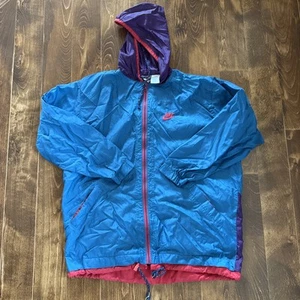 Nike Herren Tall XL Windbreaker Full Zip Türkis Lila Vintage - Bild 1 von 9