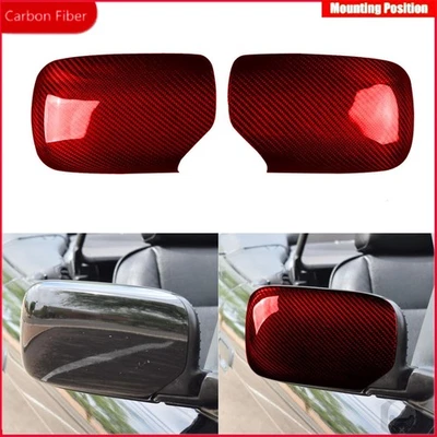 Red Dry Carbon Fiber Side Rearview Mirror Cap Cover For BMW 3 Series E36 1991-97 Foto 1 de 4