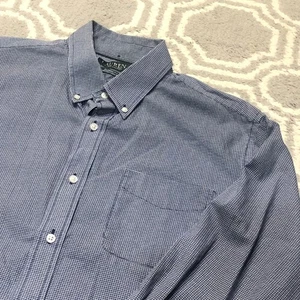 Lauren Ralph Lauren Button Down Shirt Men’s 17 32/33 Classic Fit Stretch Blue - Picture 1 of 10