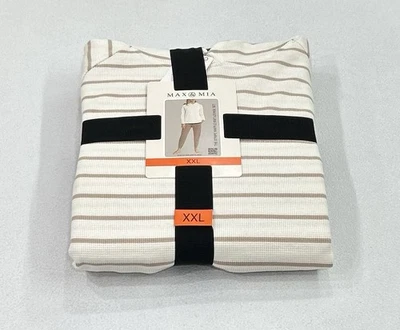 Max & Mia Lounge Feminino The Stripe Waffle Knit Lounge Set, Brinde, Tamanho XXL - Imagem 1 de 4