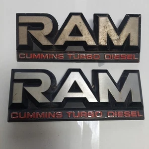 Dodge Cummins Turbo Diesel Ram Fender Emblem Badge OEM D250 D350 Genuine 89-90 - Bild 1 von 4
