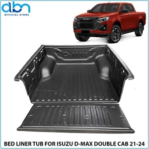 BLACK PICKUP TRUCK LOAD BED LINER MAT FOR ISUZU D-MAX DOUBLE CAB MK3 RG 2021+ - Picture 1 of 11