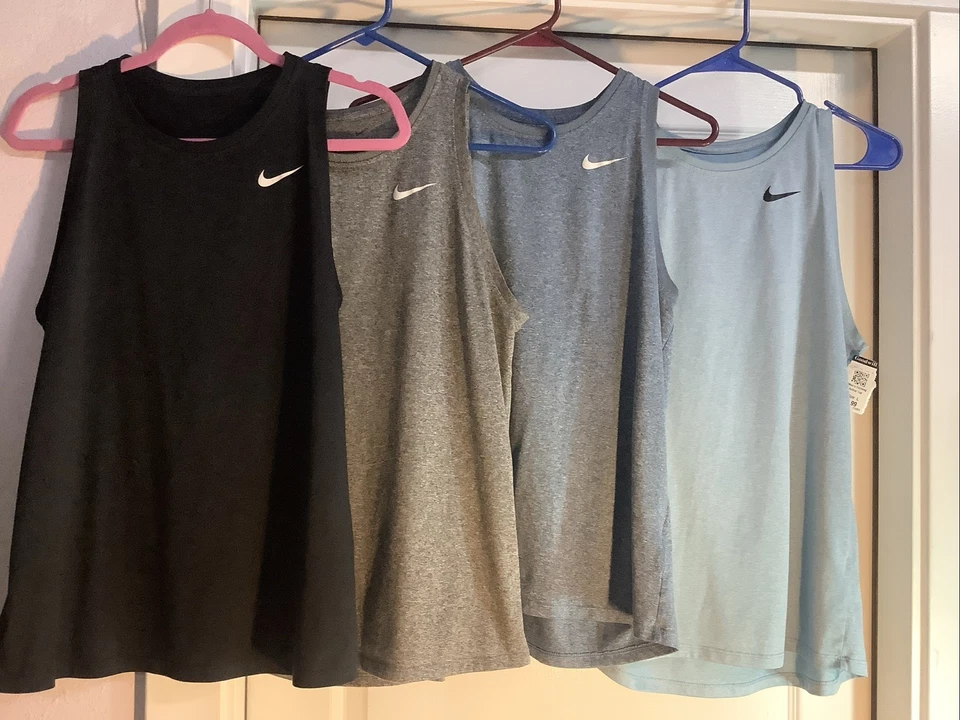 Lote de 4 camisetas sin mangas de entrenamiento Nike Dri-Fit para mujer talla L - CT2913 Foto 1 de 4
