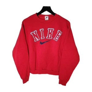 Vintage Red Nike Crewneck Sweatshirt Center Check Youth Size XL Made In USA - Picture 1 of 6