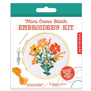 Kikkerland Mini Kreuzstich Stickpackung Blume - Bild 1 von 4
