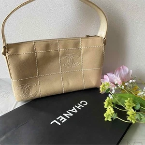 CHANEL One Shoulder Bag Canvas Coco Mark Chocolate Bar 8 Series From Japan - Picture 1 of 10