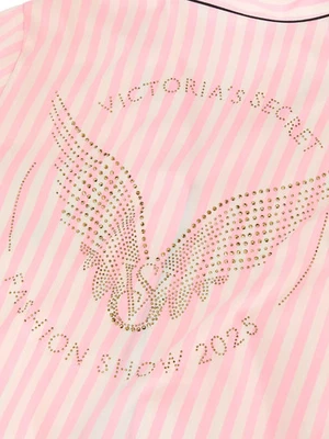Victoria’s Secret Fashion Show 2025 Rhinestone Angel Wings Pajama Satin Set S 🎀 - Image 1 of 4