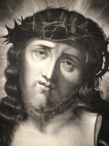 CRISTO CORONATO di SPINE Litografia originale 1850 ca Galleria di BERLINO - Picture 1 of 1