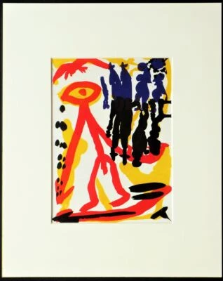 A.R. PENK - Farbige Druckgrafik " LYRIK " von 1993 im Passepartout - Bild 1 von 2