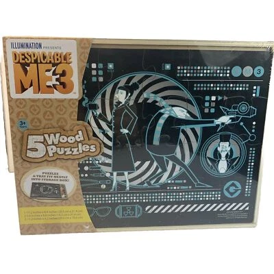 Puzzles Despicable Me 3 Minion Paquete de 5 Rompecabezas de Madera con Caja de Almacenamiento Nuevo en Caja Foto 1 de 4