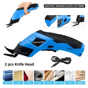 Cordless Electric Scissors Battery Operated For Fabric Box Leather Cardboard New - Picture 1 of 17