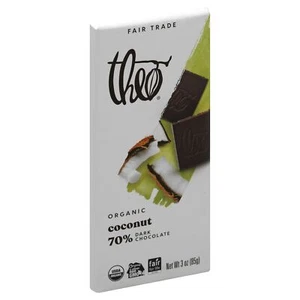 Theo Dark Chocolate Toasted Coconut Bar 3 oz (Pack Of 12) - Picture 1 of 1