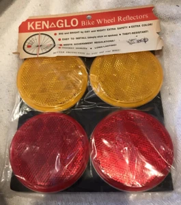 4 VTG KEN GLO KENGLO BIKE BICYCLE WHEEL REFLECTORS RED YELLOW NIP - Picture 1 of 7