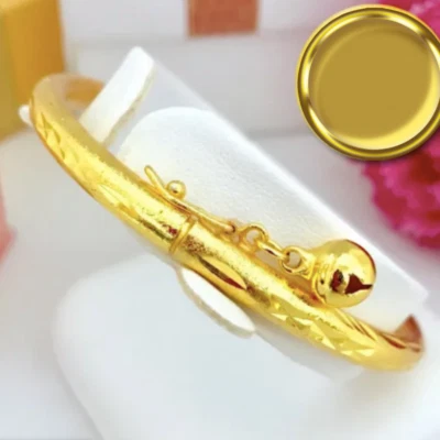 Gold Bangle 24K Thai Baht GP Yellow Gold Plated Bracelet Jewelry For Girl 2024 - Image 1 of 4