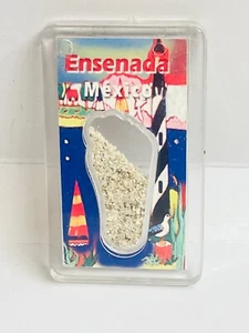 Vintage Ensenada Mexico Clear Foot Filled with Sand Souvenir Fridge Magnet - Picture 1 of 5