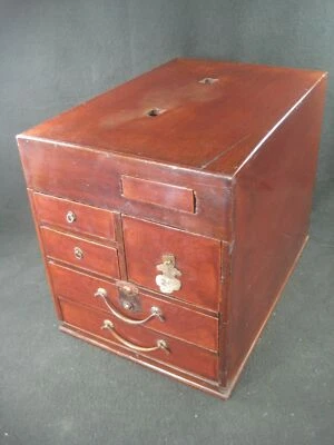 Antique Japanese Meiji / Edo 1890'S Suzuribako Vanity Tansu W/ Hidden Drawer - Image 1 of 4