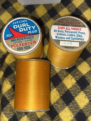 3 Lot J&P Coats Tortoise #224 Dual Duty Sews All Fabrics Thread 300 Yds Each - Image 1 of 4