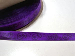 Schiff Purple Paisley Single-Face Satin Ribbon 5/8 inch wide x 9 yards B14 - Picture 1 of 5