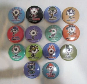 COLECCIÓN DE BOTONES PINBACK AMIGOS GLOBO OCULAR 14 DIFERENTES ALFILERES INSIGNIAS BOTONES OJO - Imagen 1 de 1