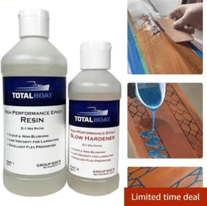 High Performance Epoxy Kit, Crystal Clear Marine Grade Resin and Hardener for... - Picture 1 of 7