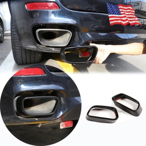 Glossy Black Steel Rear Exhaust Tip Tail Pipe For BMW X5 F15 X6 2014 -18 - Picture 1 of 12
