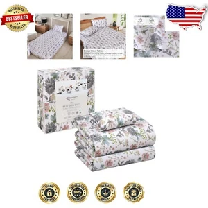 Elegant Floral Twin XL Sheet Set in 100% Cotton - Perfect for All Seasons - Picture 1 of 10